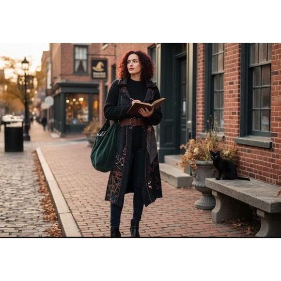 Pretty Angel Vintage Y2K Patchwork Knit Long Cardigan Large New - Picture 1 of 8